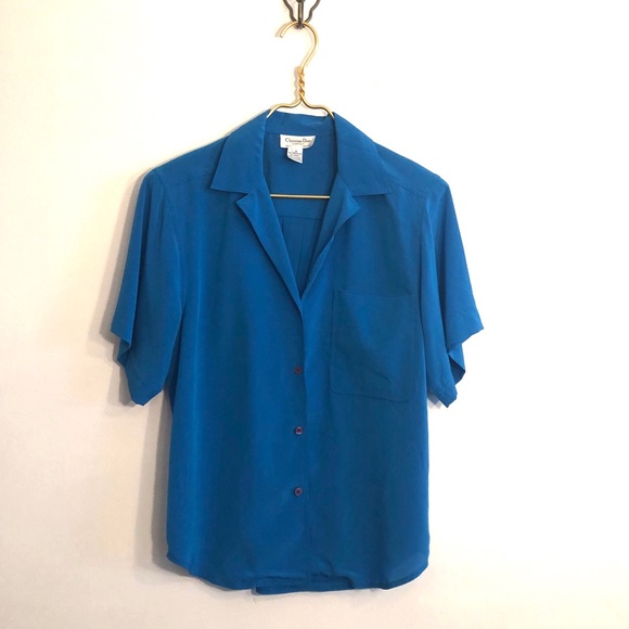 blue dior button up shirt